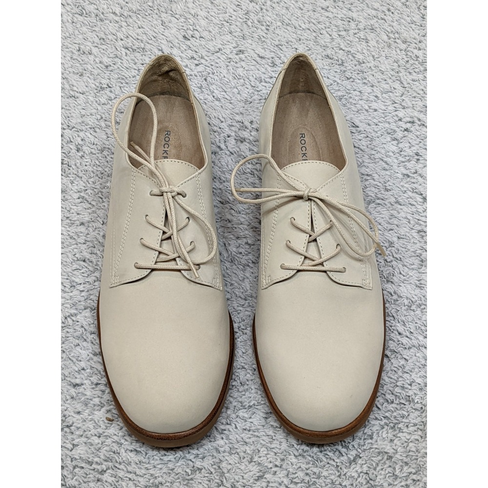 Rockport Oxford Leather Light‎ Weight Shoes Beige Mens Size 10M 1990's NWOT